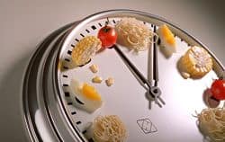 reloj con horas de comidas