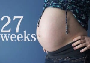 mujer embarazada de 27 semanas