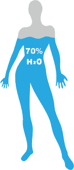 70 por ciento de agua en el cuerpo